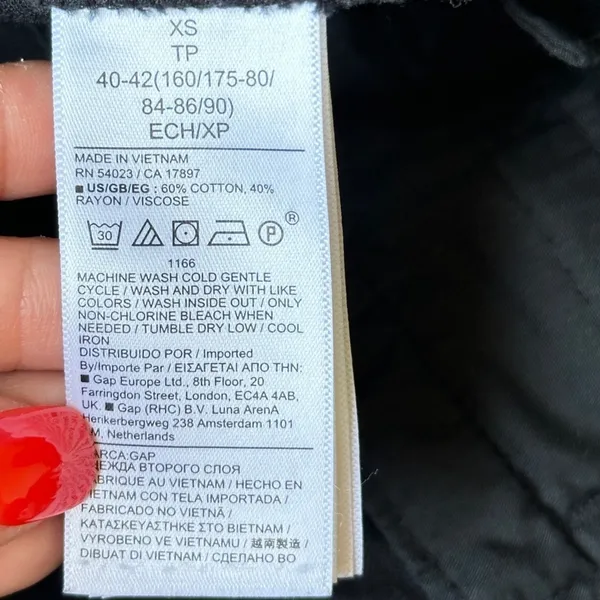 GAP Easy Pant Cotton Blend Drawstring Lightweight Black XS - Image 8