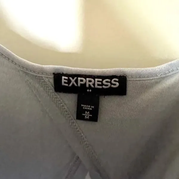 Express Gray Blue Scalloped Sequin Open Back Spaghetti Strap Cami Tank T… - Image 4