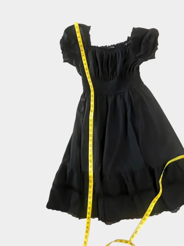 Scarlet Darkness Black Gothic Pirate A-Line Midi Dress Pockets Small - Image 10