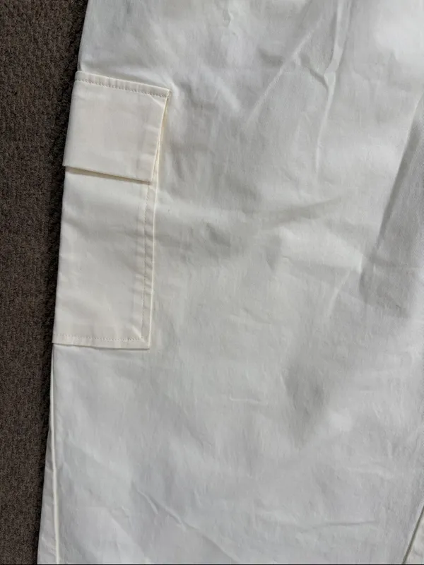 NWT Anthropologie Du Paradis Wide Leg Cargo Pants Cream Size 10 Retail $170.00 - Image 9