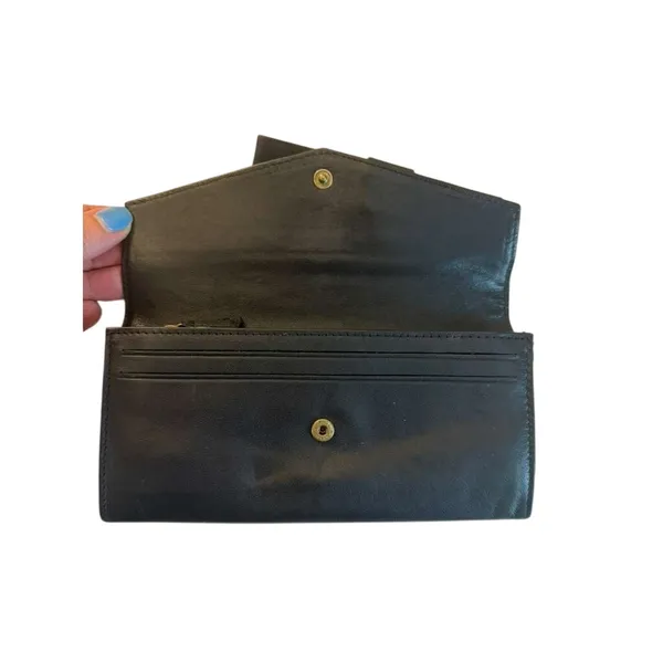Vintage Y2K Banana Republic Long Accordion Wallet in Black Leather 7.5"x3.75" - Image 3