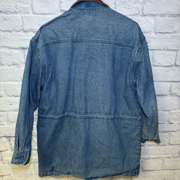 Rode Walker Vintage Chore Barn Field Coat Blue Denim Jacket Men's Medium USA - Image 14
