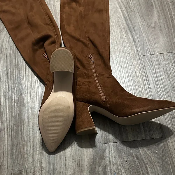 Steve Madden Brown Suede Heeled Boots - Image 4