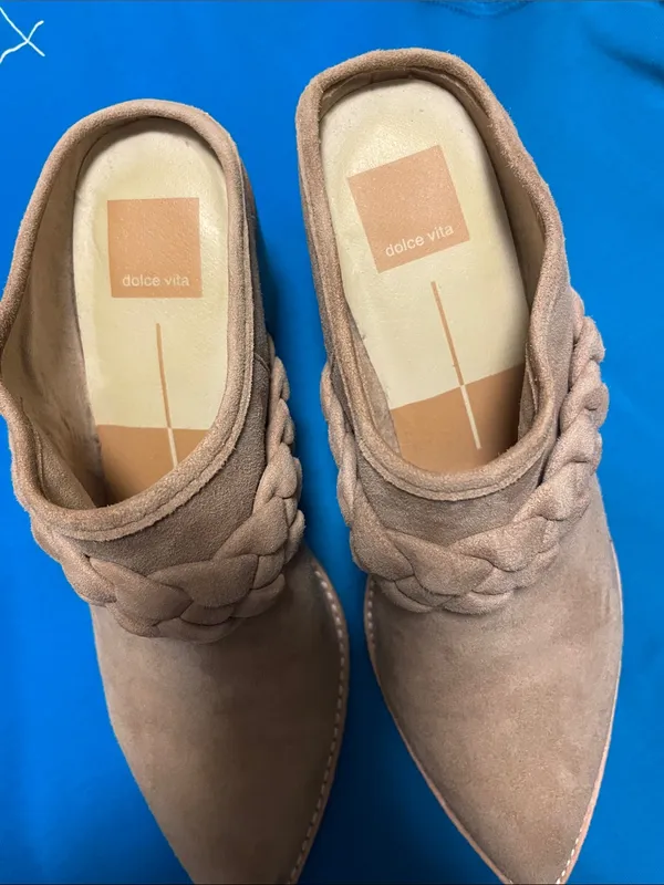 Dolce Vita Tan Braided Suede Pointed Mule Size 7.5 - Image 2