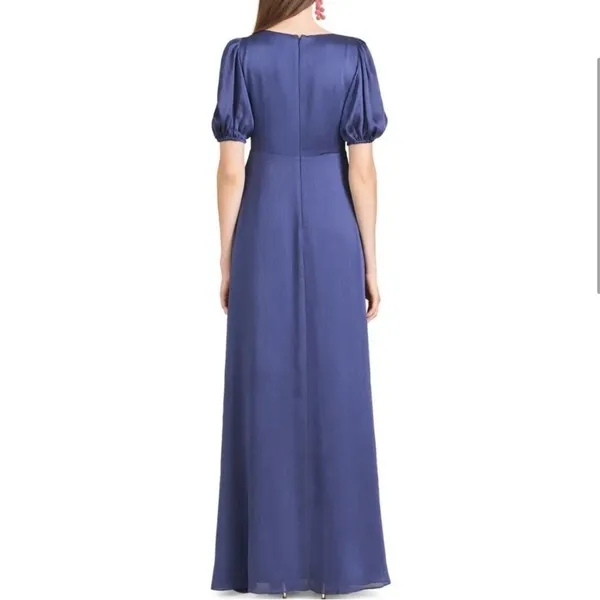 Sachin & Babi Cobalt Blue Alli Maxi Gown Short Sleeve V Neck A Line Size 0 NWT - Image 3