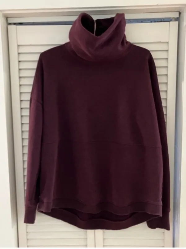Athleta Cozy Karma Funnel Neck Sweatshirt in Plum Purple Size XS - Image 2