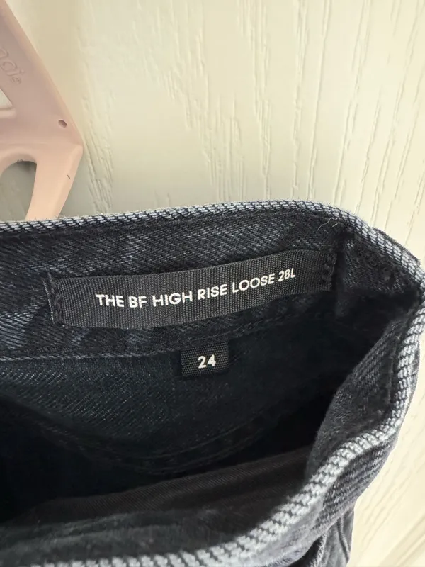 Aritzia Denim Forum The Boyfriend High Rise Loose 28l in Black Eyeliner - Image 5