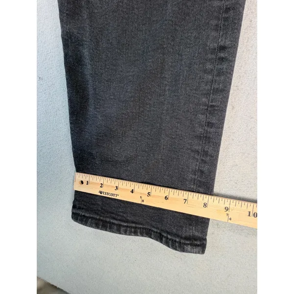 Levis Ribcage Straight Ankle Jeans Womens 28 Faded Black High Rise Button Fly - Image 10
