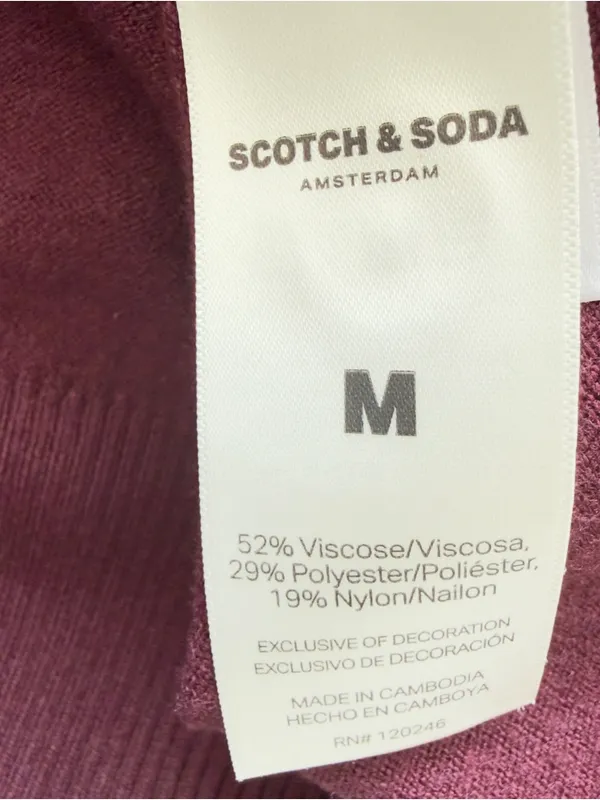 Scotch‎ Soda Amsterdam Medium Burgundy Pink Lined Preppy Cardigan Grandpacore - Image 10