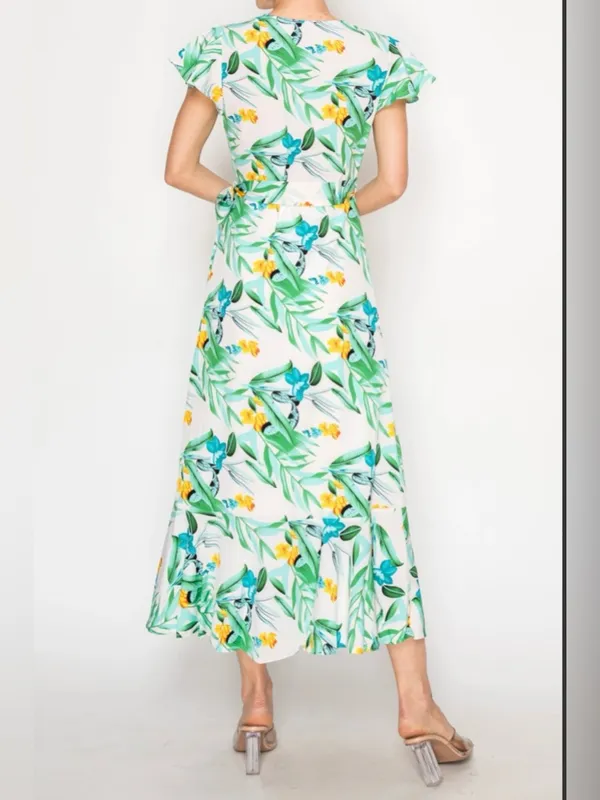Vine Tree Tropical Wrap Maxi Dress in Size Large - Image 2