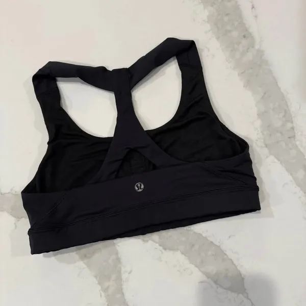 Lululemon Fast Lane Luxtreme Sports Bra Women's 6 Black Skinny Racerback Workout - Image 3