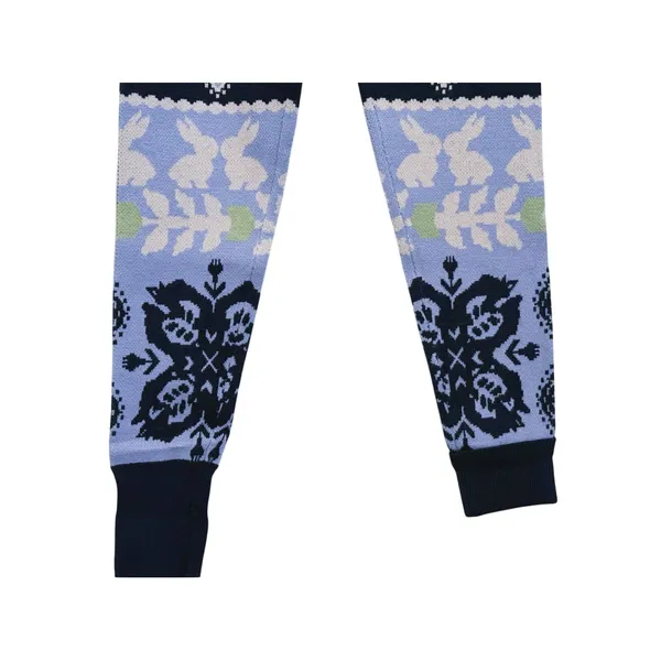 Free People Snow Bunny Knit SET Cardigan & Leggings XS Blue Lounge Nordic Indie - Image 14