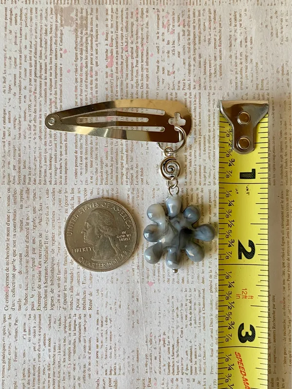 Handmade spiral swirl uzumaki & unique flower spike funky boho y2k hair clip🌀 - Image 9