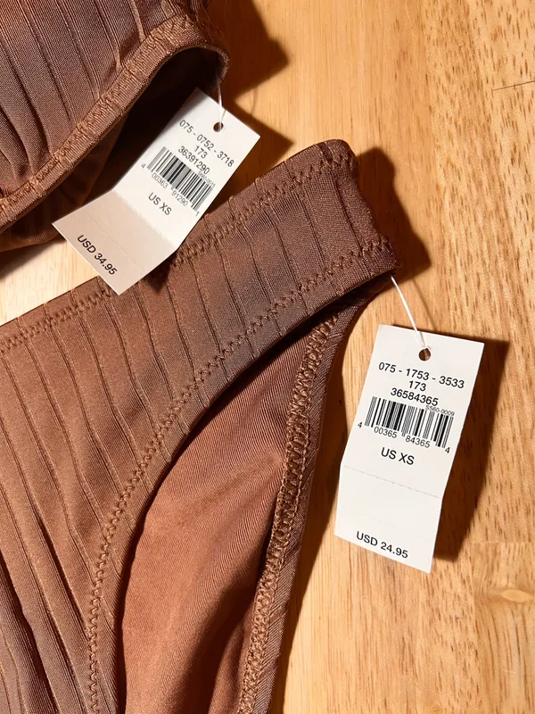Aerie XS Women's 2 Piece Bikini Swimsuit In Brown BNWTS - Image 6