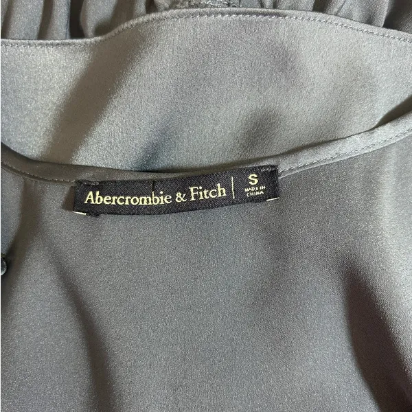 Abercrombie & Fitch Women Coquette Balletcore Cami Top Sl Blue Satin Ruched‎ - Image 7