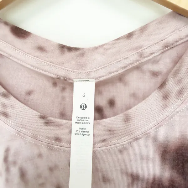 Lululemon All Yours T Shirt Marble Dye Silky French Press Sz 6 - Image 2