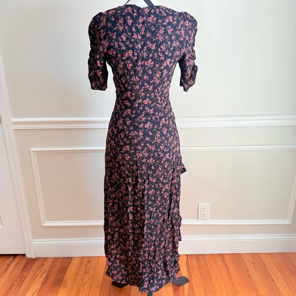 ✨ NWT HONEY PUNCH Prairie Serenade Black Floral Dress MIDI size‎ Small - Image 6