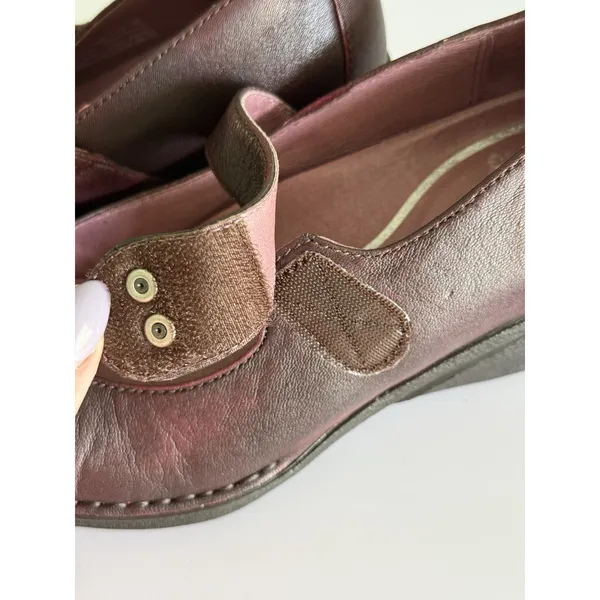 Dansko Womens Adelle Mary Jane Shoes Size 36 6 Burgundy Red Leather Wedge‎ Heels - Image 5