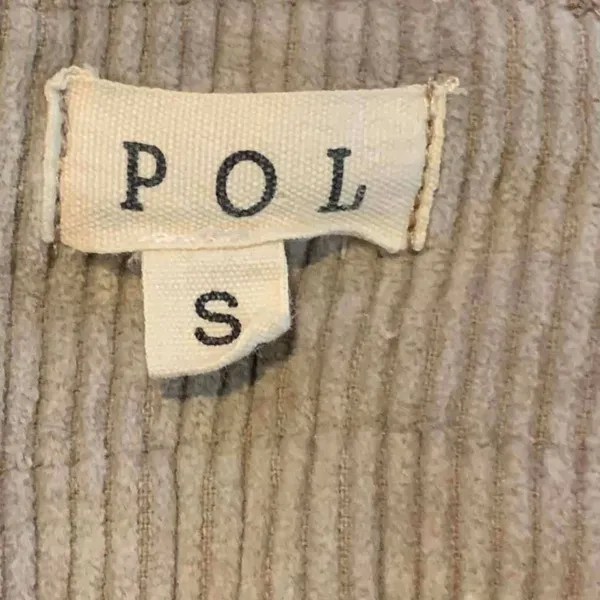 POL Corduroy Jacket Womens Small Beige Distressed Star Patch Raw Hem Boho SMJ179 - Image 2