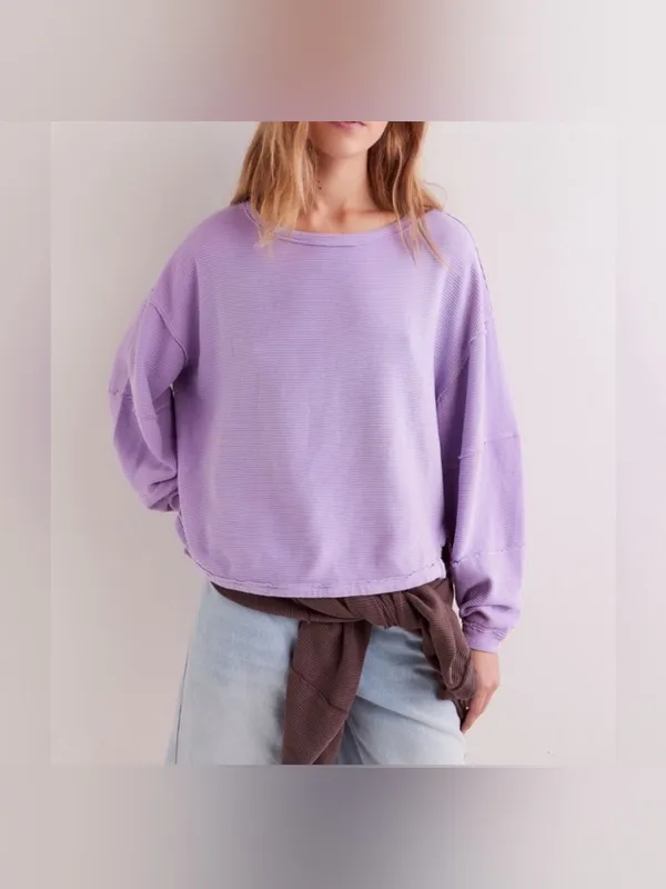 NWT Free People We The Free Total Eclipse Tee - sugared violet - small - Image 3