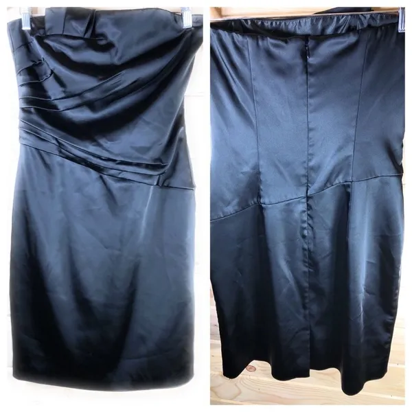White House Black Market Black Strapless Dress - Image 3