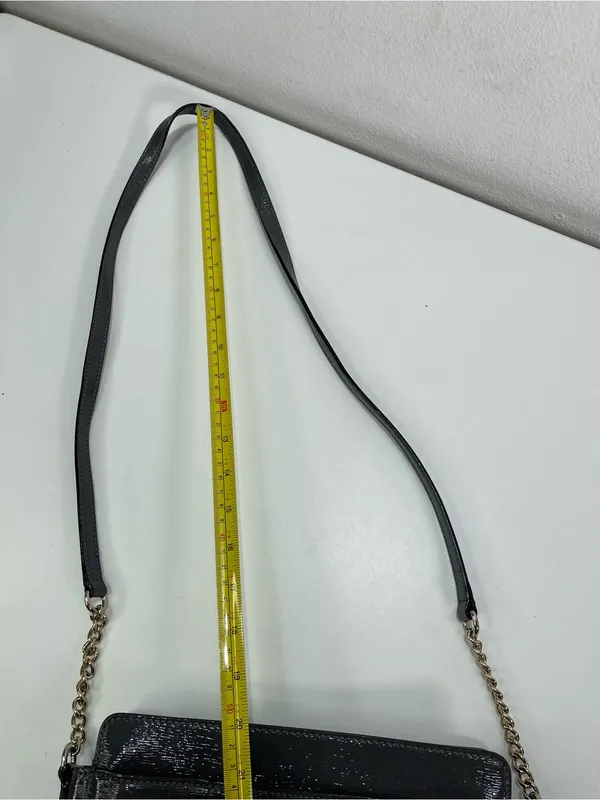Kate Spade New York Gray Small Leather Crossbody Bag Outside Pocket Coquette - Image 11