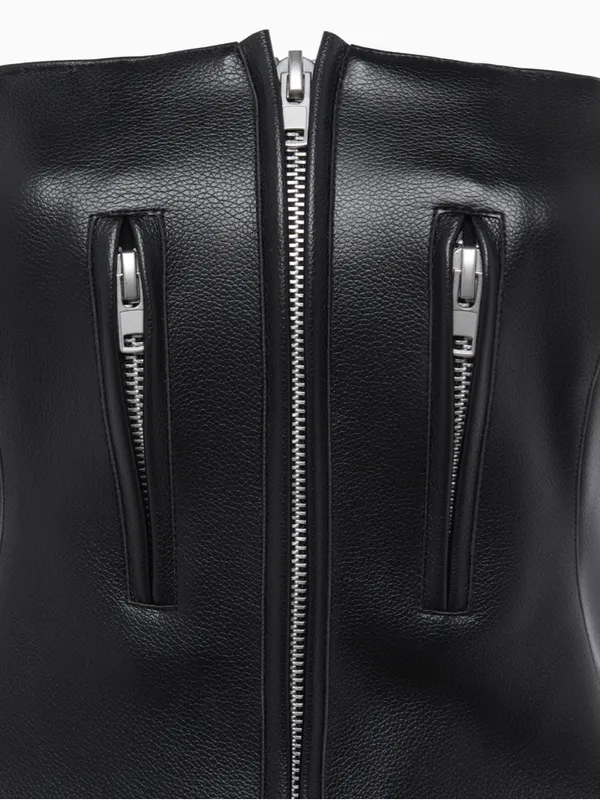 Khy Faux Leather Strapless Dress - Image 6