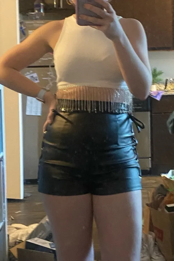 Windsor Lace Up Leather Shorts - Image 4