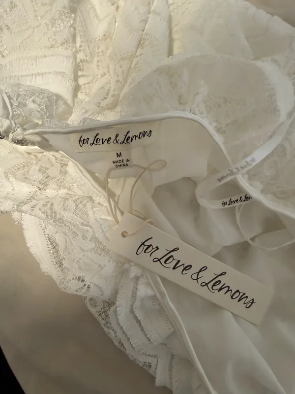 For Love & Lemons Mimi Lace Long Sleeve Mini Dress - Image 4