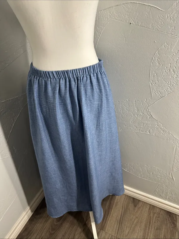 Blu Pepper Light Blue Maxi Skirt with Elastic Waist - Image 5