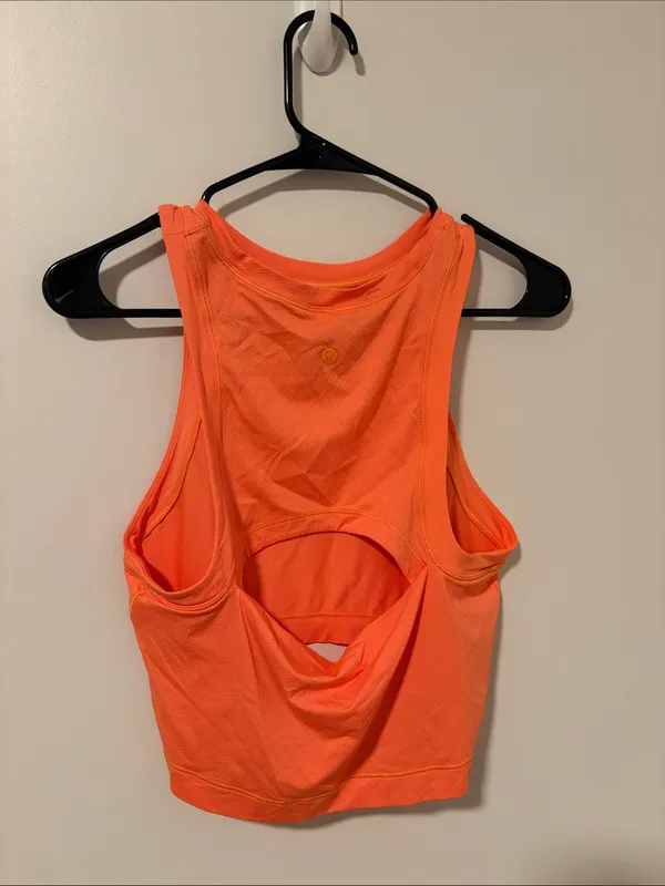 Lululemon Orange Crop Tank Top Athletic Workout Size L - Image 2