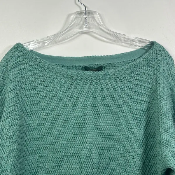 Lauren Ralph Lauren Sage Green Open Knit Cotton Boat Neck Sweater XL NWT - Image 3