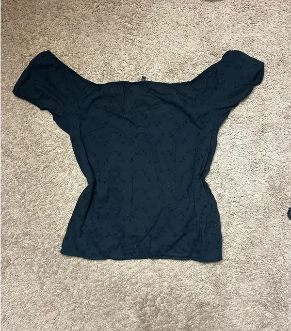 Black Eyelet Babydoll Top - Image 2