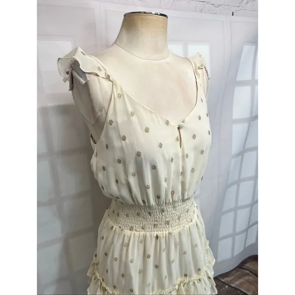 Saltwater Luxe California Gold Catherine Sleeveless Tiered Mini Dress Size Small - Image 6