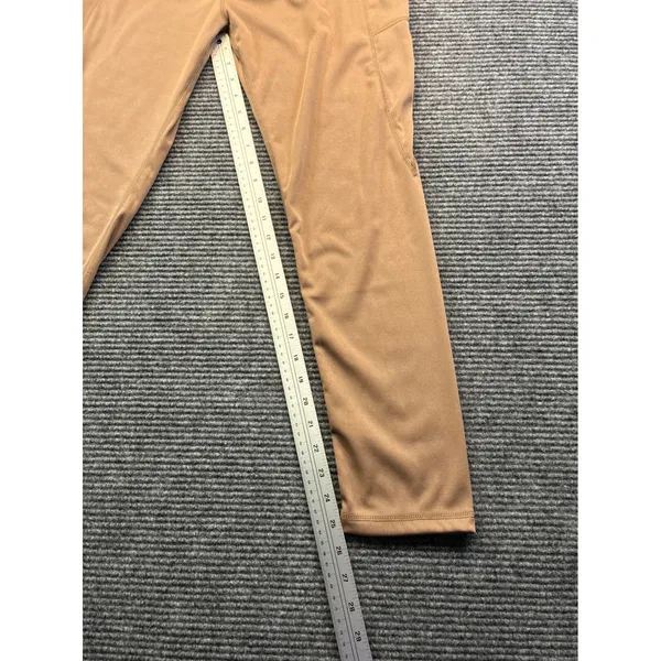 Womens Tan High Waisted Athletic Leggings‎ with Side Pockets Size Large Camel - Image 6