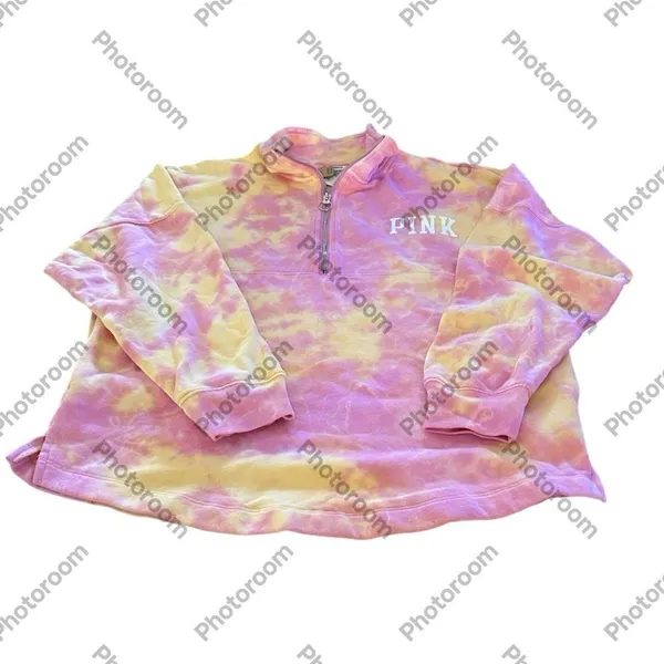 Victoria’s Secret Pink oversized Pink Tie dyed Sweatshirt, size Small, NWT - Image 2