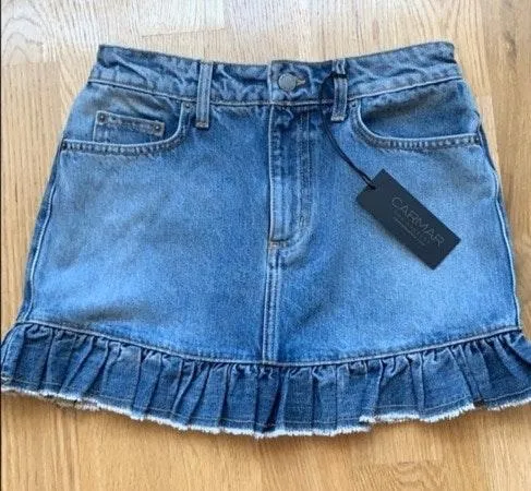 Carmar Denim Denim Ruffle Skirt - Image 3