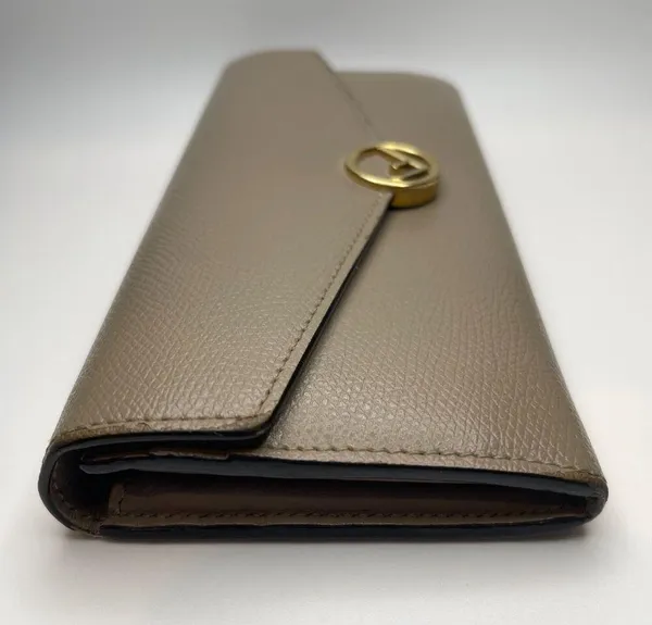Fendi Vitello Cruise F is Fendi Continental Envelope Wallet Tortora - Preowned - Image 4