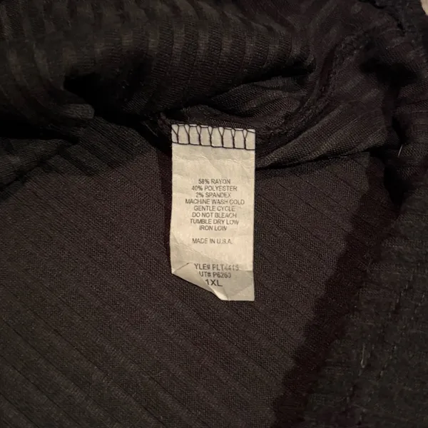PinkBlush Hailey & Co Womens 1XL Black Ribbed Henley Maternity Top Long Sleeve - Image 6