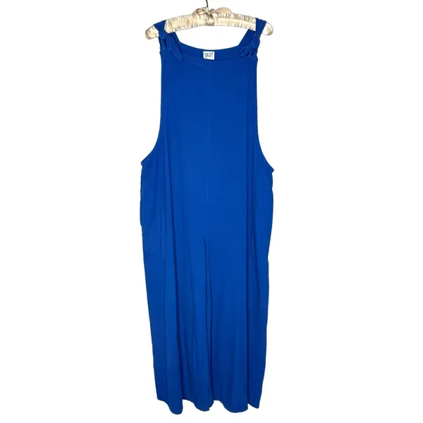Oh My Gauze! Sabina Size 3 XXL‎ Wide Leg Overalls Romper Jumpsuit Blue Cotton - Image 3