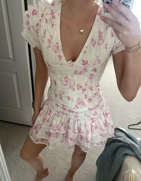 Preppy Mini Dress Pink - Image 3