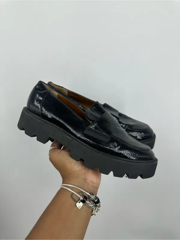 Franco Sarto Black Chunky Loafers Women's Size 8.5 Grunge Goth - Image 4