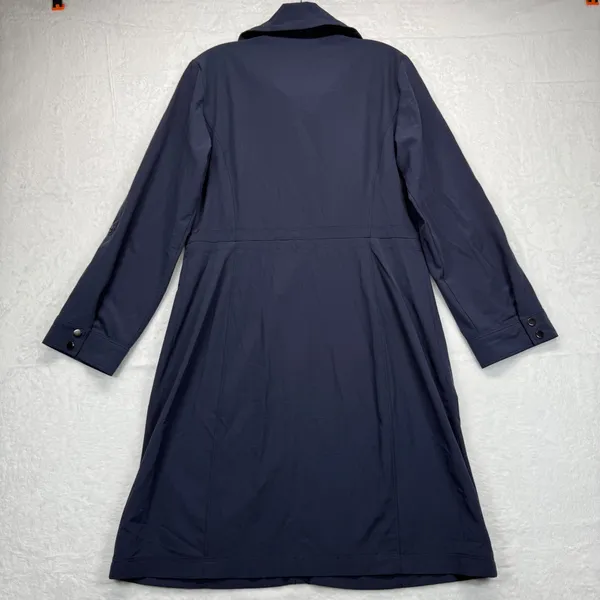 Zenergy by Chico's Trench Coat Lightweight Full Zip Jacket Blue Size‎ S READ - Image 8