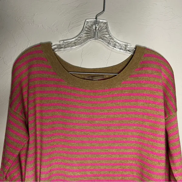 GAP Pink/Tan Bella Circle H Novelty Striped Sweater‎ - Image 3