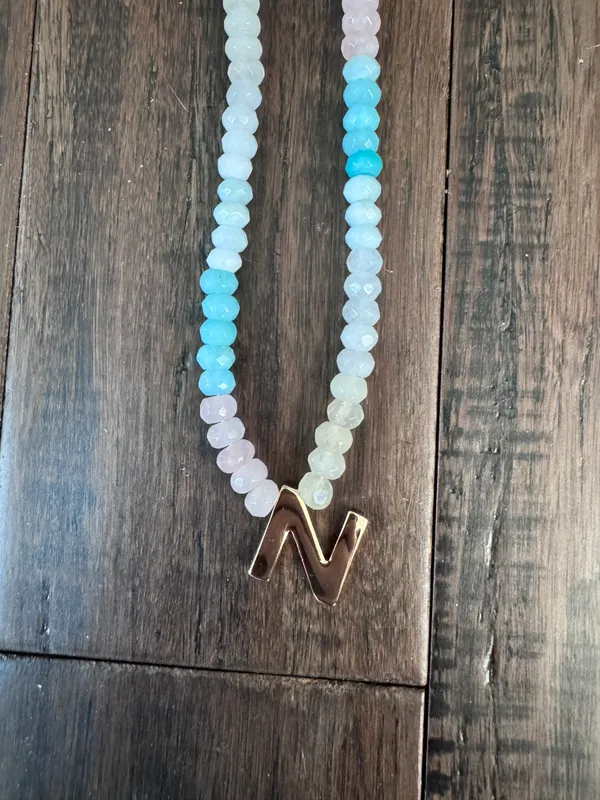 BaubleBar NWT  Multicolor Beaded Necklace “N” Initial - Image 2