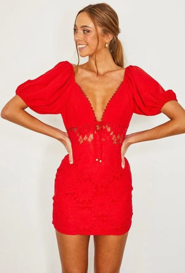 One And Only Collection Lace Inset Mini Dress - Image 2