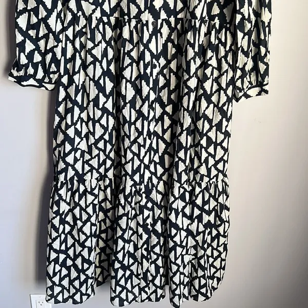 Zara New Long Print Collar Dress Black - Image 10