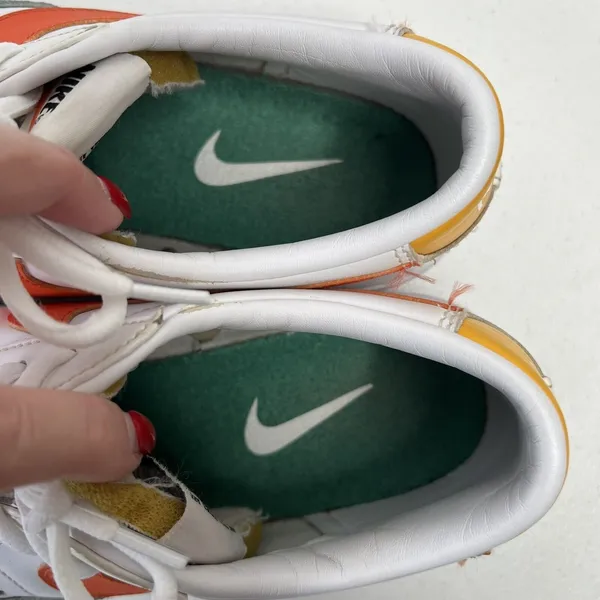 Nike Size 10 Blazer‎ Sneakers 77 Low White Orange Leather Retro 2021 DC4769-105 - Image 7