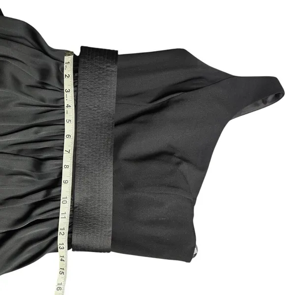 White by Vera Wang Black One-Shoulder Dress W/ Belt‎ Sash Size: 4 - Image 4