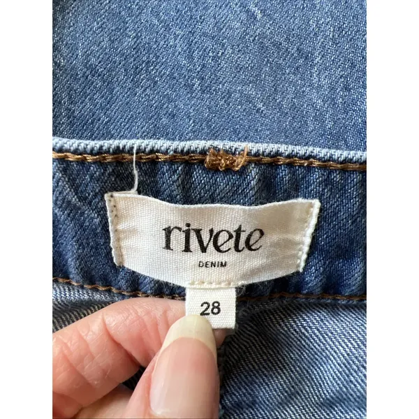Loft‎ Rivete Denim High Rise Wide Leg Blue Jeans Size 28 Boho - Image 3